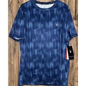 MENS MEDIUM Spyder Swim Shirt  Rash Guard UPF 30 Surf Sun Beach Abstract...‎